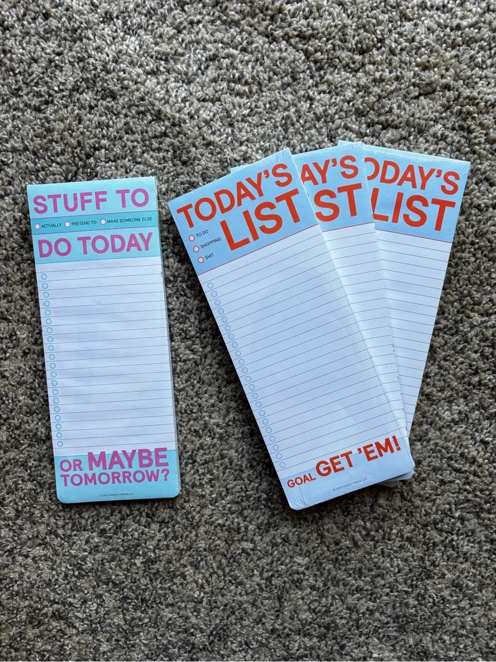 NWT Knock Knock Lot of 4 Notepads 3.5” X 9”